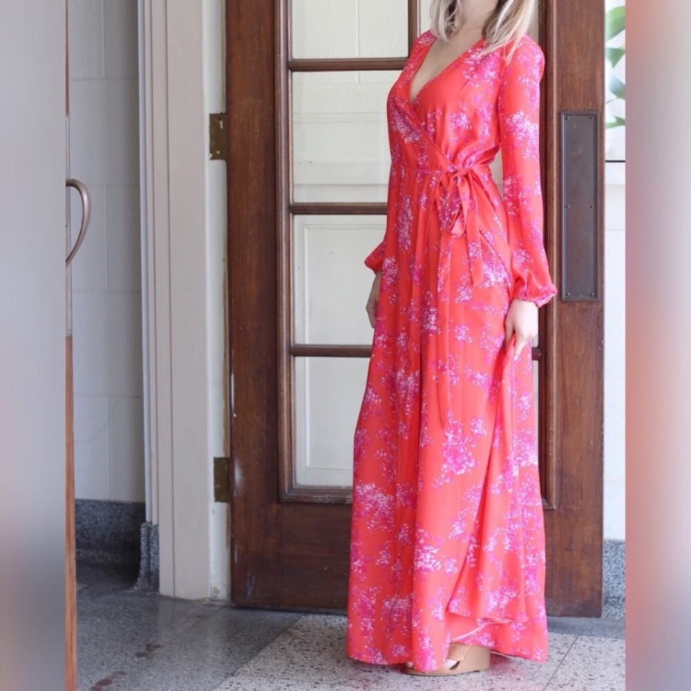 Gianni Bini Rotar Floral Maxi Wrap Dress